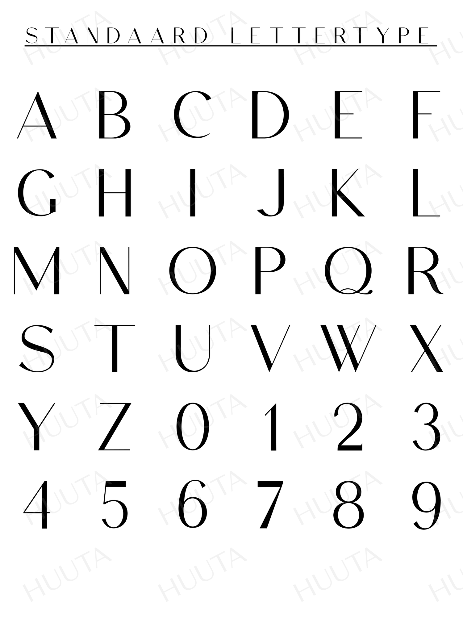Boho  normaal lettertype voorbeelden