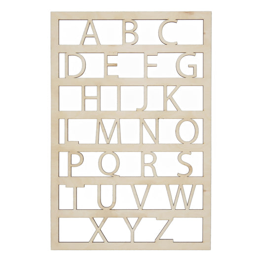 Houten poster alfabet